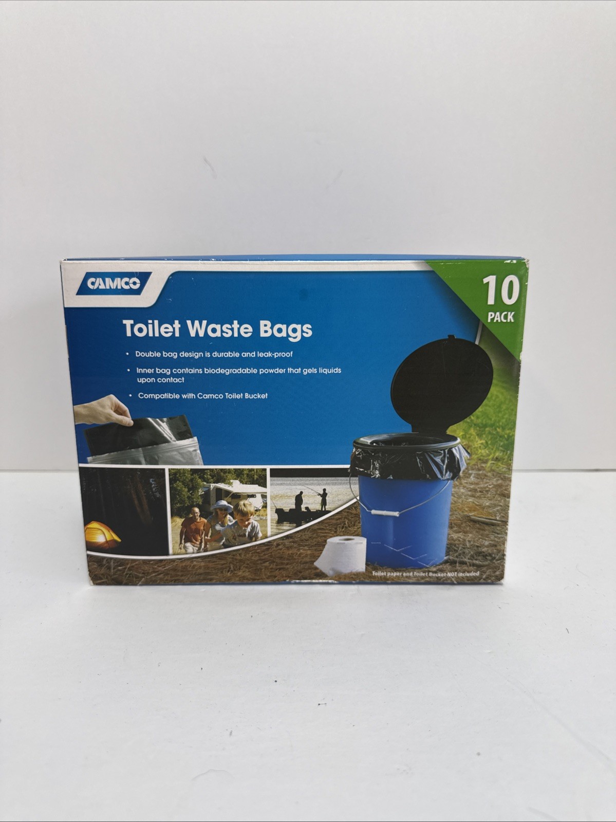 Camco 10 Pack of Leak Proof Double Lined Toilet Waste Bags, Black BRAND NEW