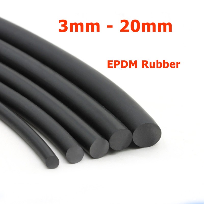 Diameter 3mm-20mm Solid EPDM Rubber Round Rod O-ring With Non Foaming Strip Rope