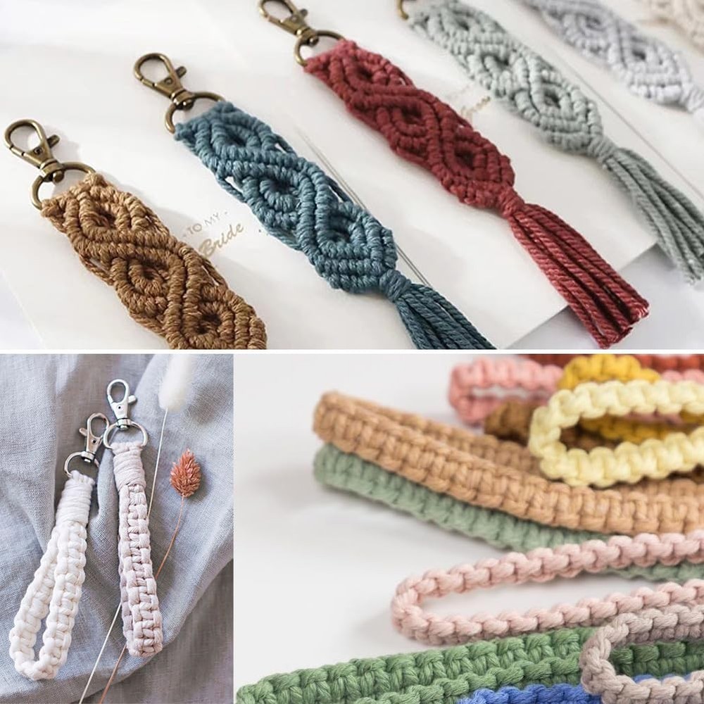 Adult DIY Craft Keychain Making macrame keychain kit, Macrame Kits