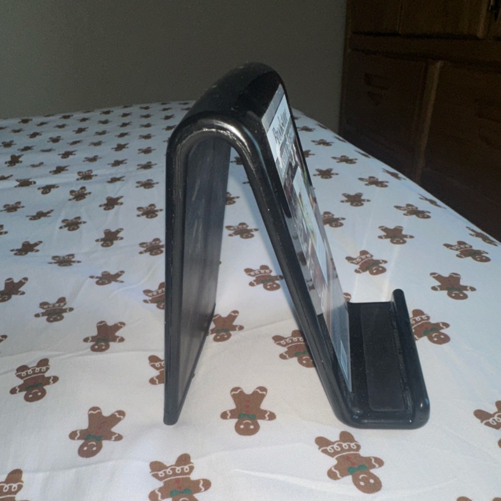 Brookstone Cookbook & Tablet Stand Desktop Holder Black Rigid Plastic Universal