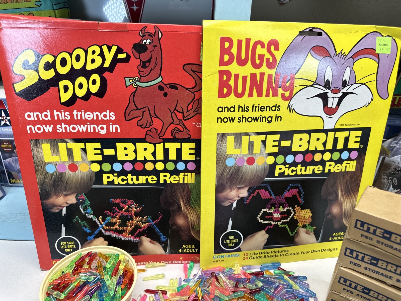 Lite Brite Vintage 1970s Milton Bradley Toy Sheets & Pegs Picture Refills