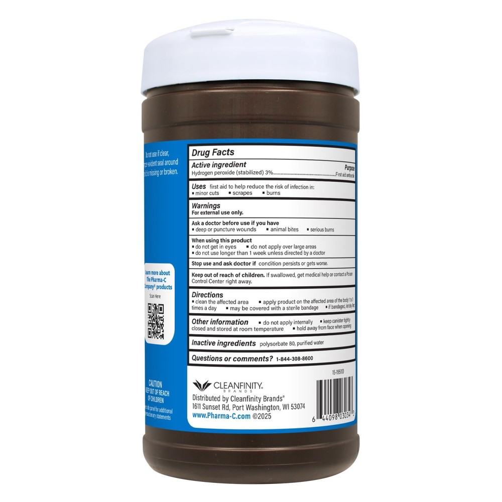 3% Hydrogen Peroxide Wipes 6 Cans 40ct Each