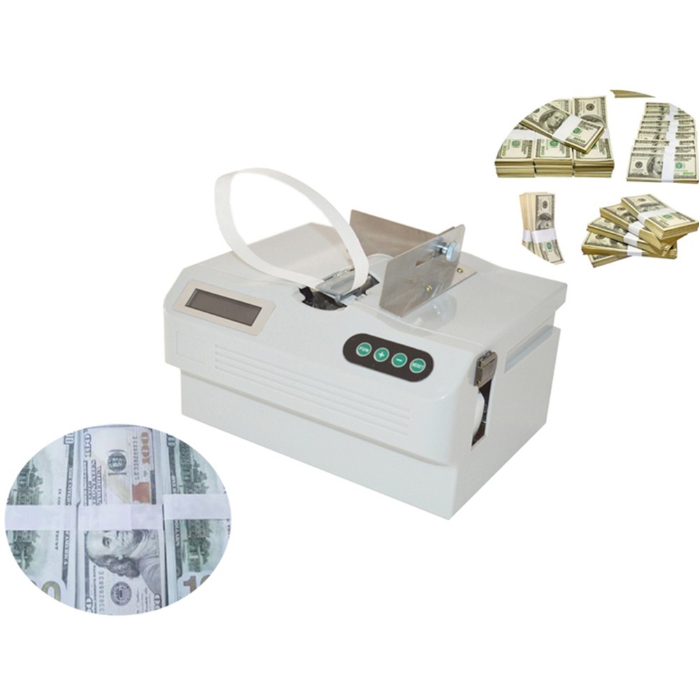 Automatic Money Bundle Machine Banknote Strapping Binding Cross Baling Tool