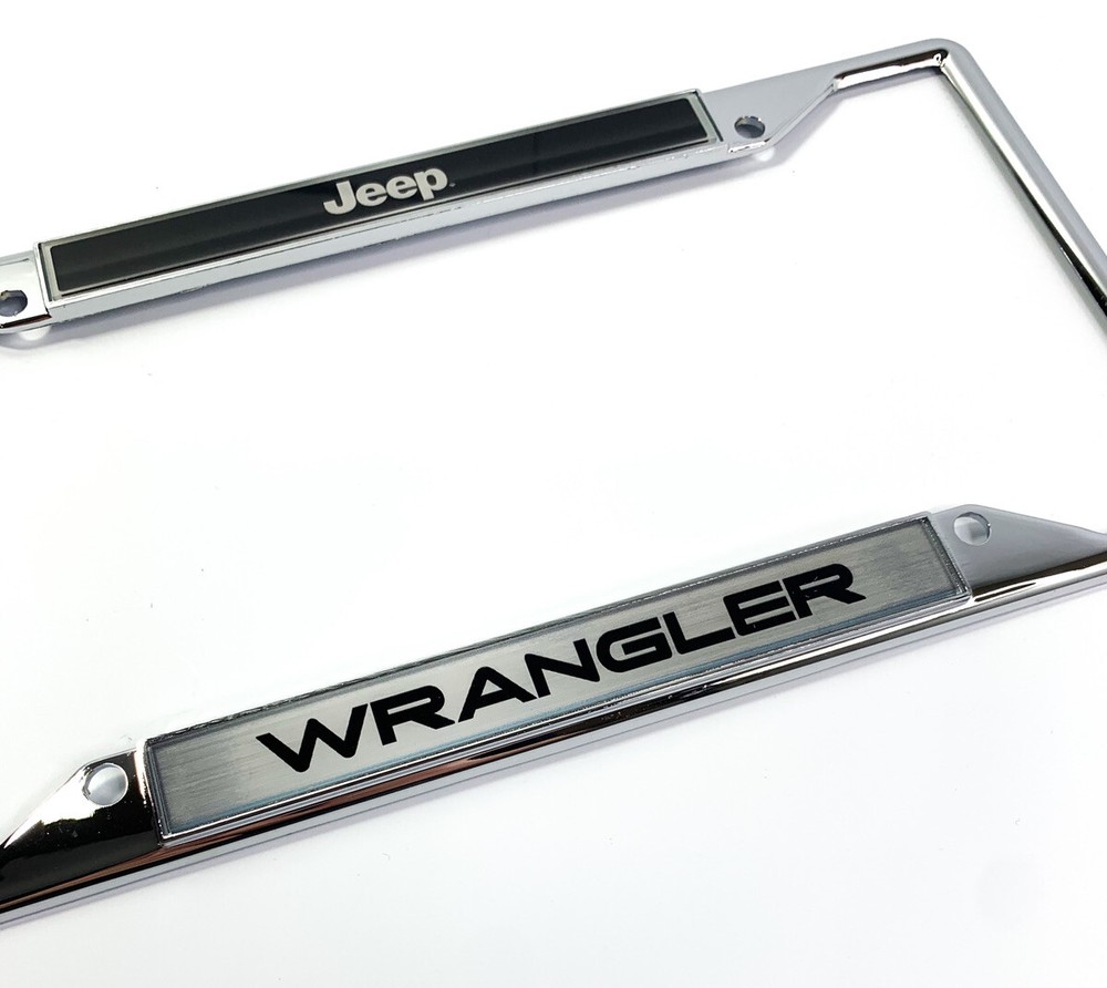 License Plate Frame - Chrome w/ Script Logo For Jeep Wrangler