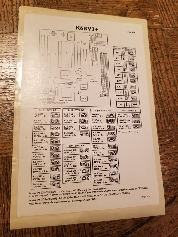 DFI K6BV3+ super socket 7 motherboard original case sticker