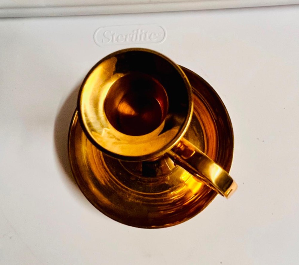 Brass Chamber Candlestick Candle Holder 6" Excellent