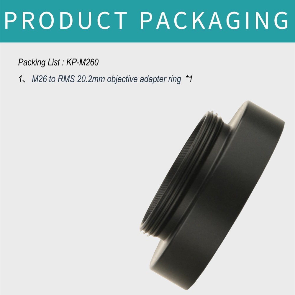 KOPPACE M26 to RMS 20.2mm Microscope objective adapter ring Interface