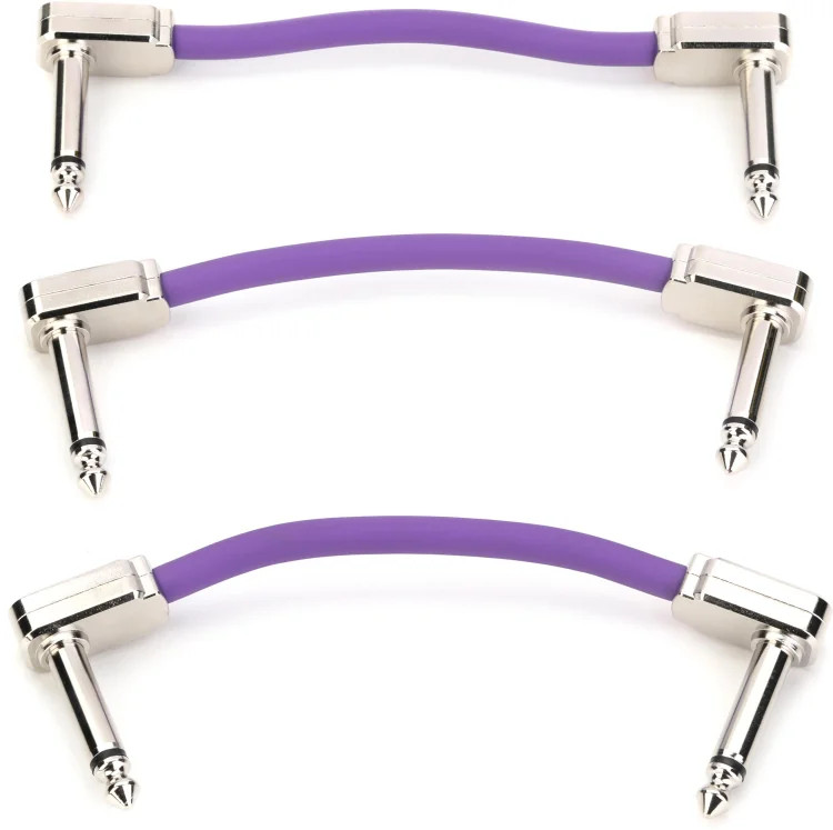 Ernie Ball Flex Patch Cable - 3 inches, Purple, 3-pack