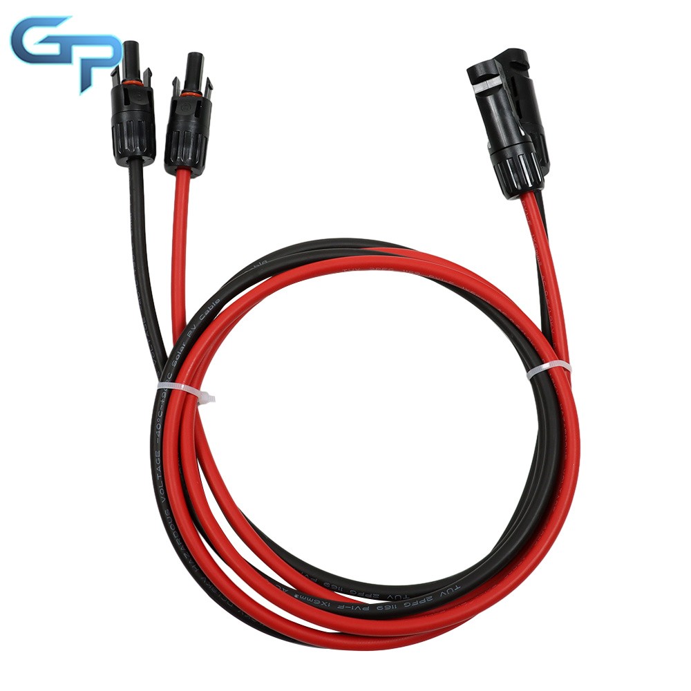1 Pair Durable 10AWG 5FT Black + Red Solar Panel Extension Cable Wire Connector