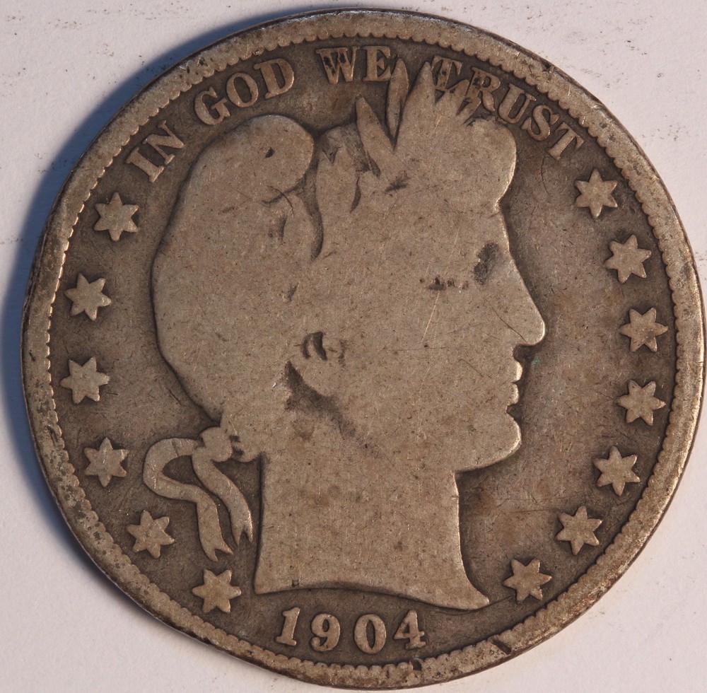 1904 O Barber Half Dollar, Nicely Circulated, Choice Gd, Nice Date, Sharp Coin!