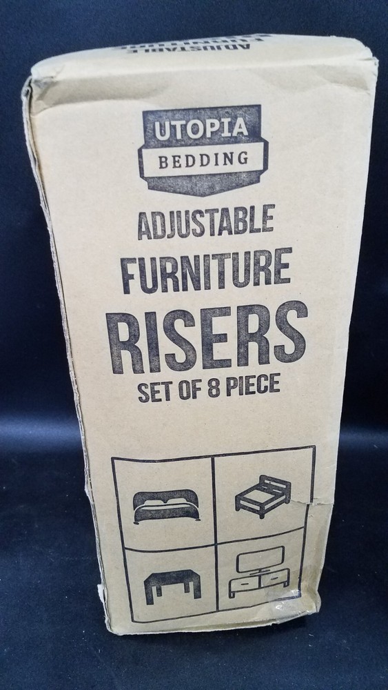 Furniture Risers 8 Piece Set Bed Sofa Chair Riser Utopia Bedding-Black