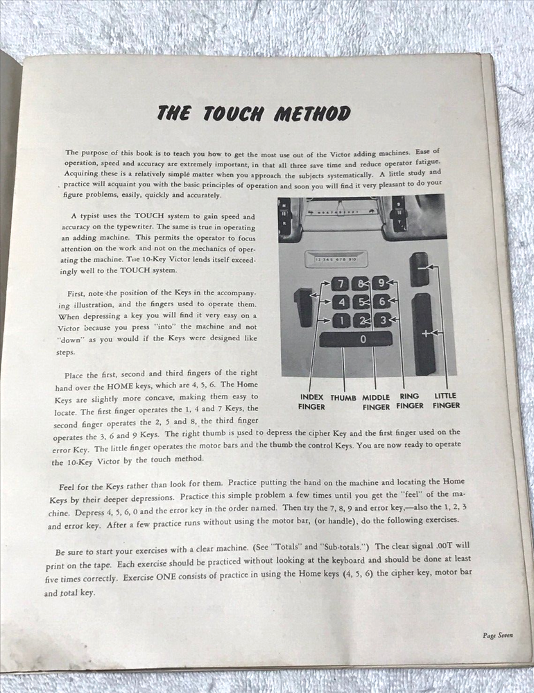 Vtge. Victor Adding Machine Operating Manual for Custom 60 & 70 Line Models.