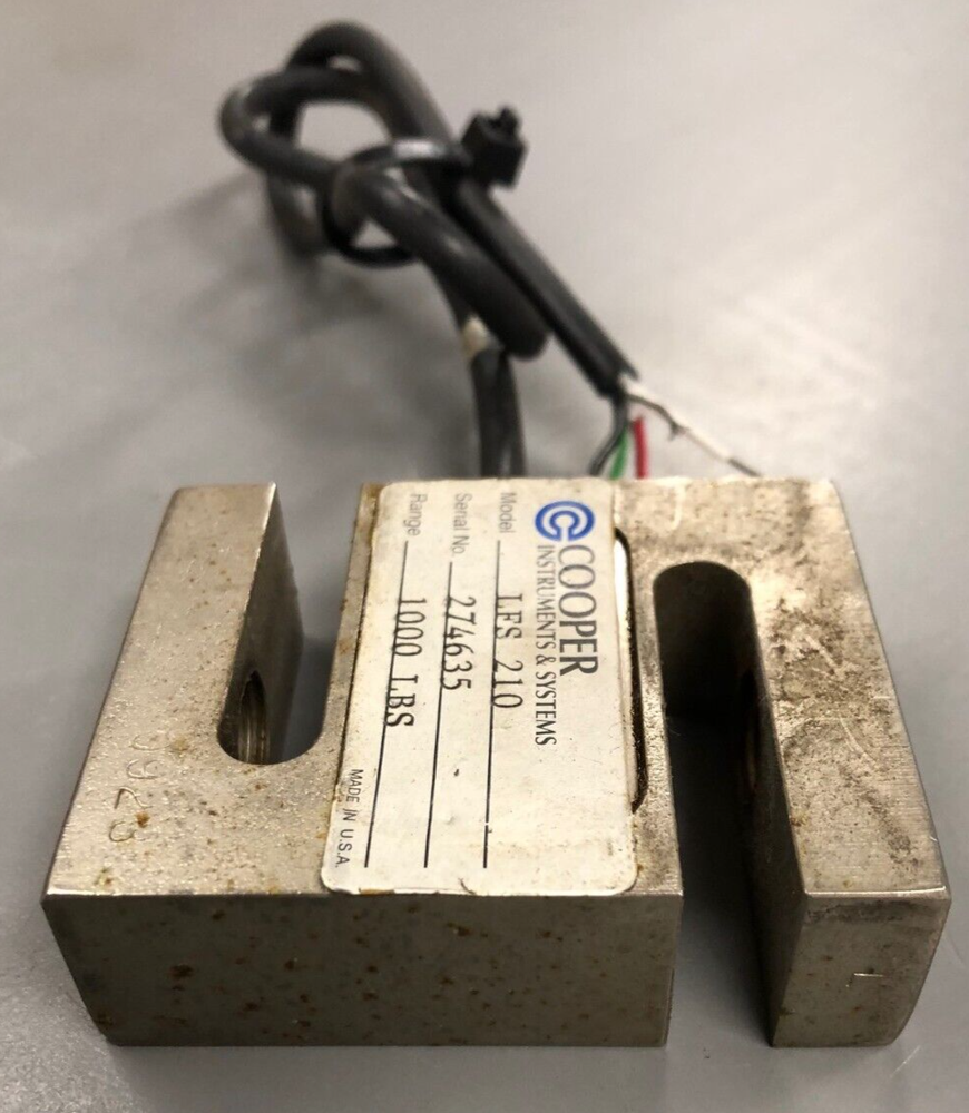 COOPER INSTRUMENTS LFS 210 S Beam Load Cell 1000 LBS TRANSDUCER SENSOR NIST
