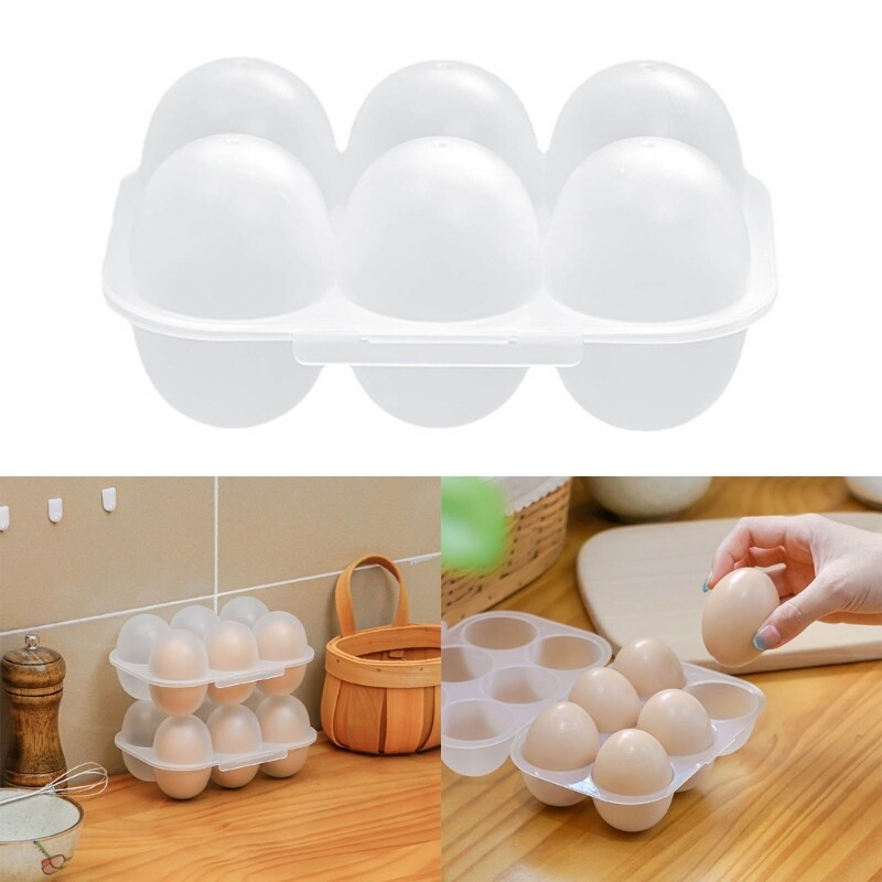 Lid Protect 6 Eggs Storage Container Kitchen Eggs Organizers Portable