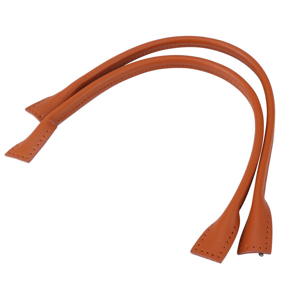 Brown 2X Genuine Leather Bag Straps Handle For Hand Accessories Thread