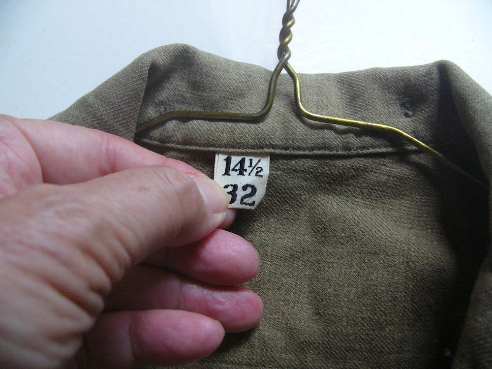 WWII US Army Uniform Shirt with Stripes, Size 13 1/2, 42