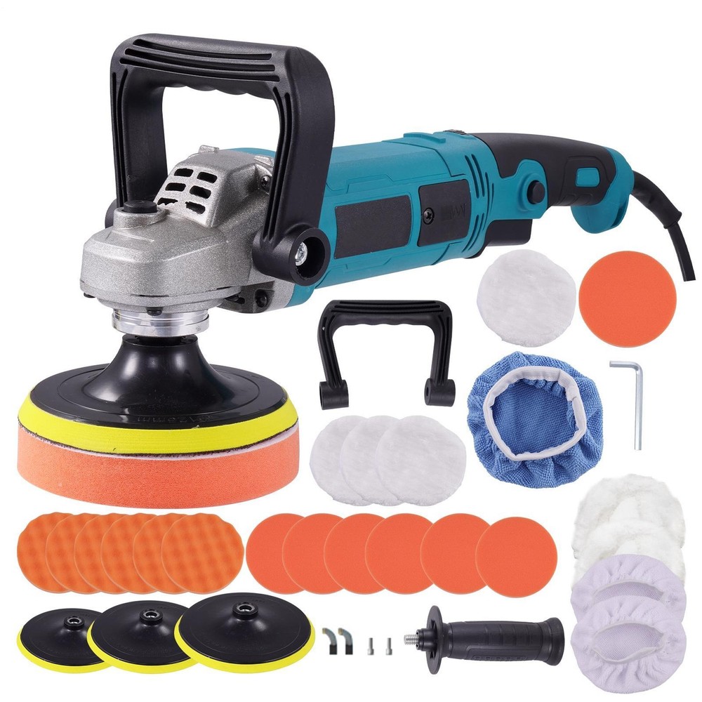 1600W Car Polisher Polishing Machine Kit Buffer Sander Variable 6 Speed w/Pad