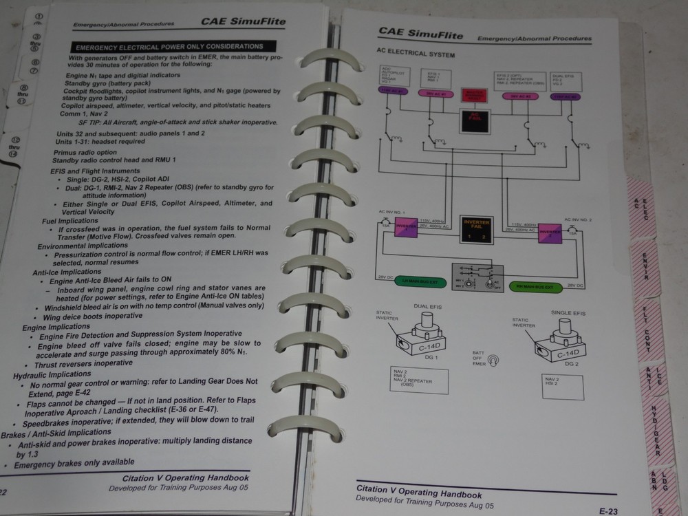 CAE Citation V Operating Handbook 2005
