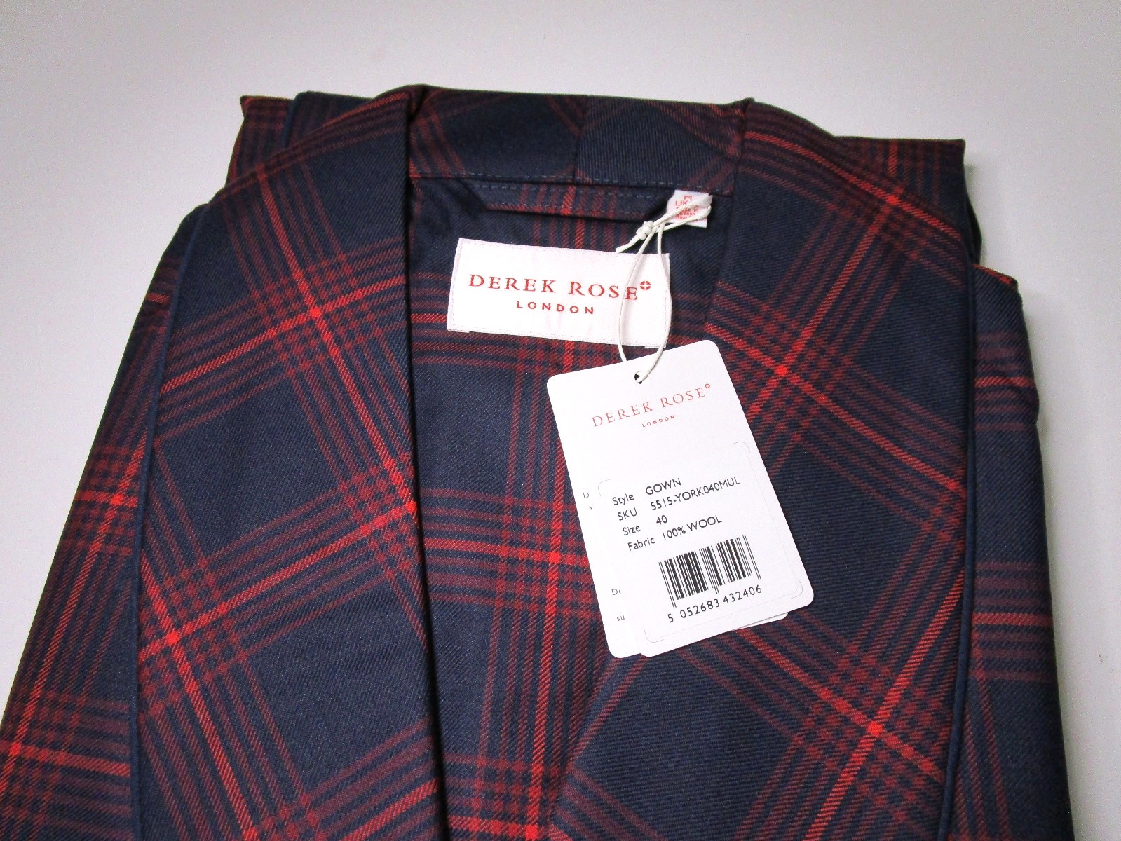 DEREK ROSE MEN'S LUXURY DRESSING GOWN - 100% WORSTED WOOL - RRP. £495 - YORK 40
