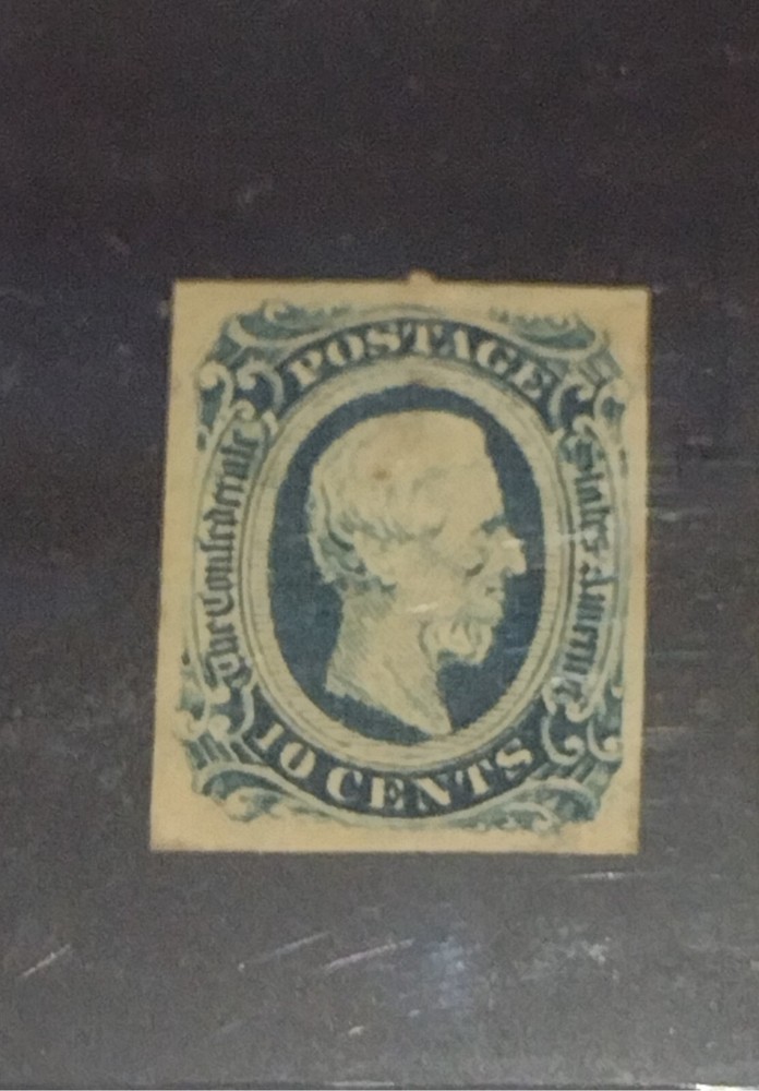 Confederate CSA # 12 10c blue and green Jefferson Davis Stamps Issue 1863-64
