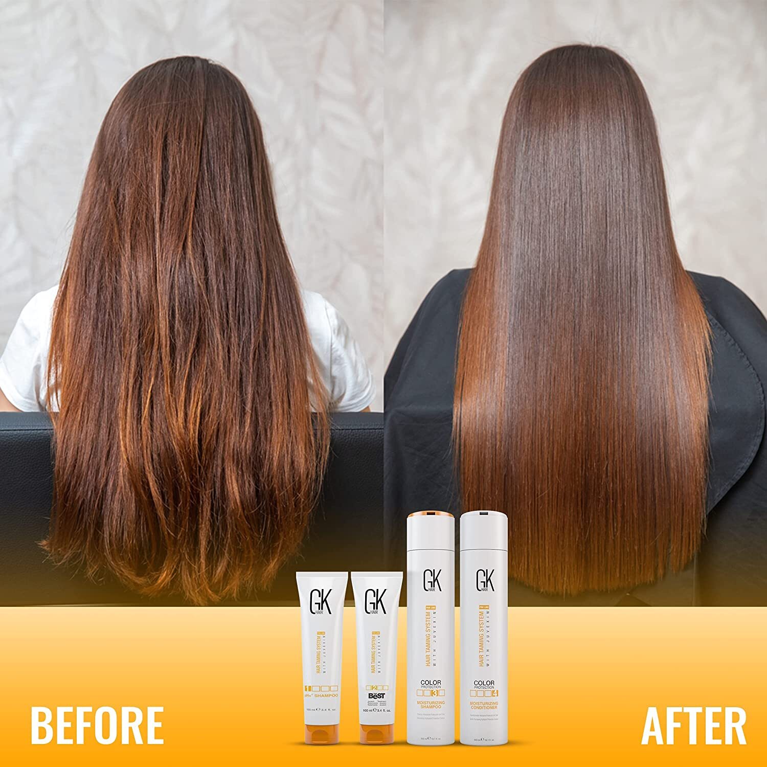 GK HAIR Keratin Treatment Brazilian Complex Blowout Straightening Kit For Women