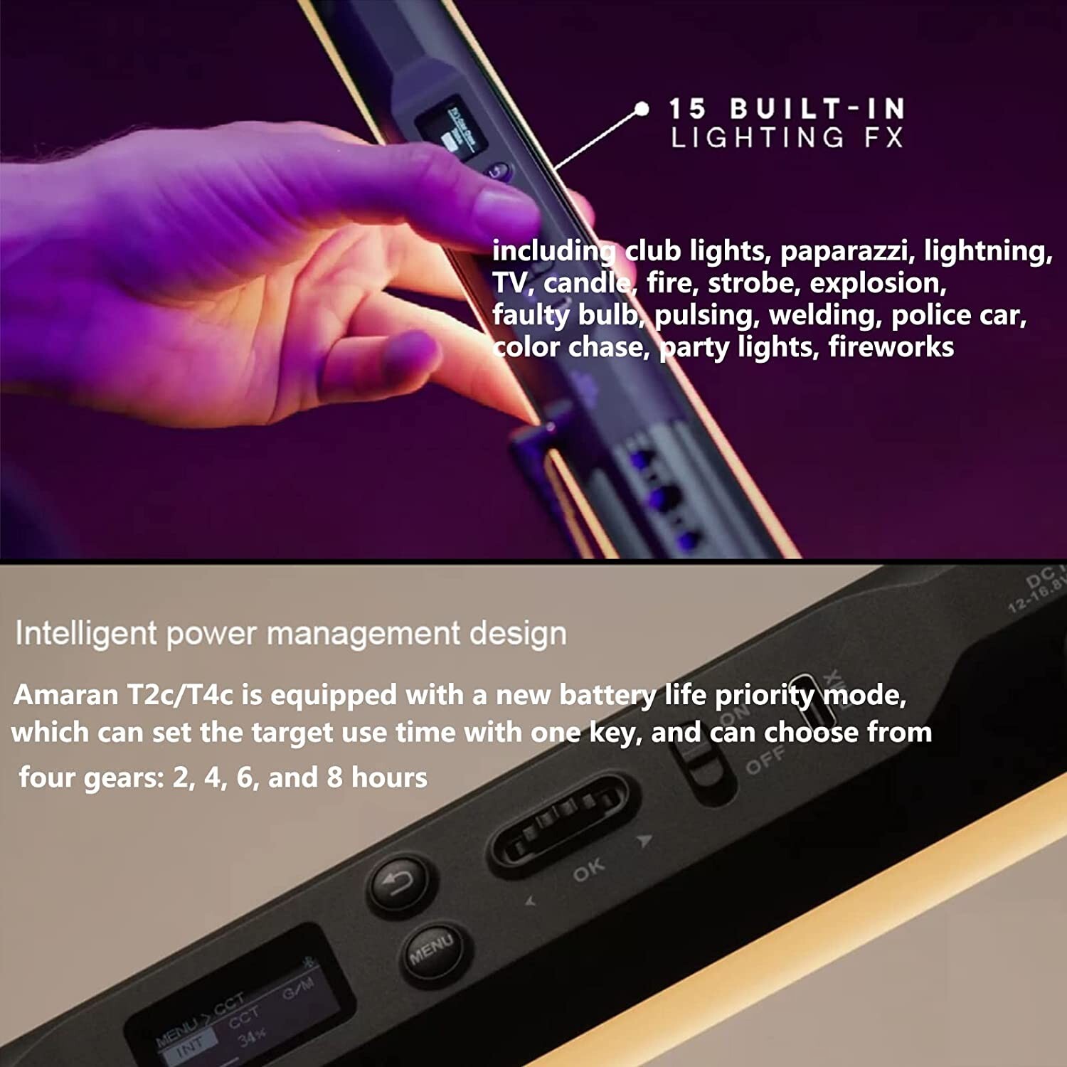 Aputure Amaran T4C RGB Tube Light Stick Handled led full Color 2500K-7500K 120CM