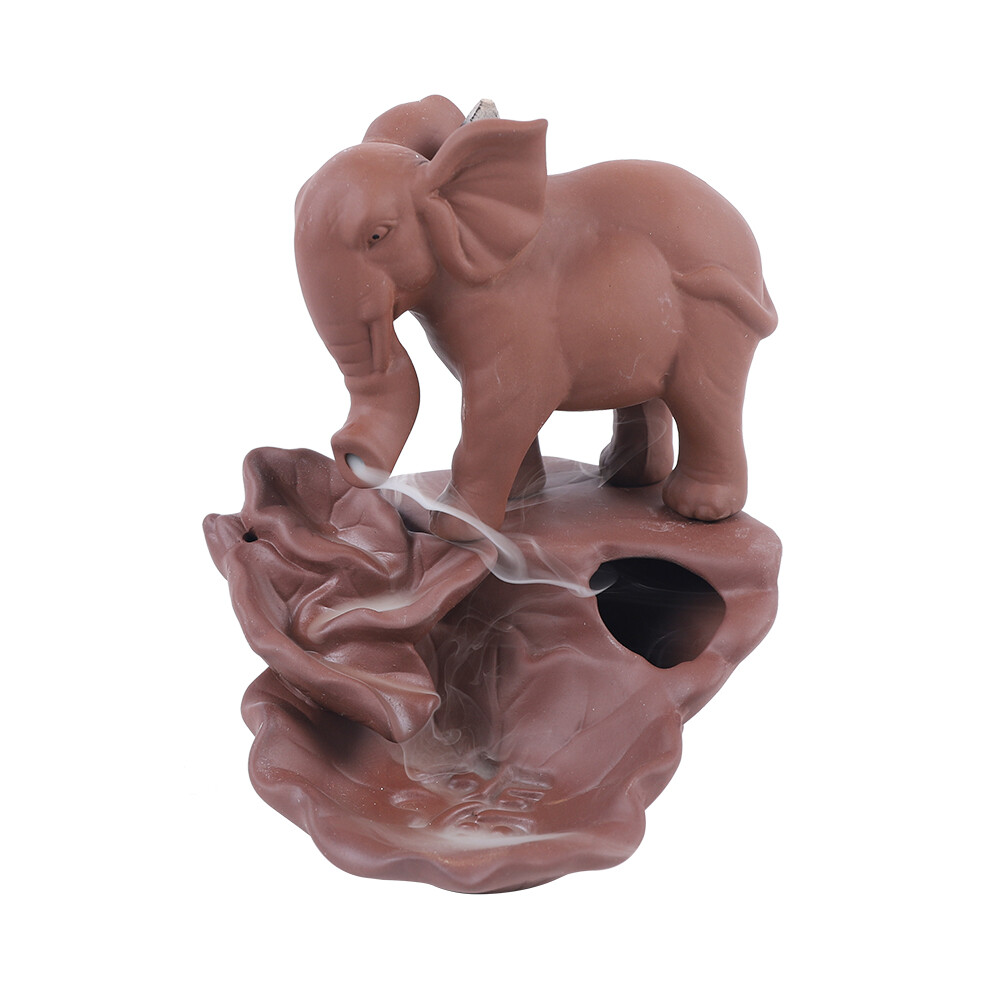 Elephant Incense Burner Waterfall Ceramic Backflow Incense Holder Home Decor