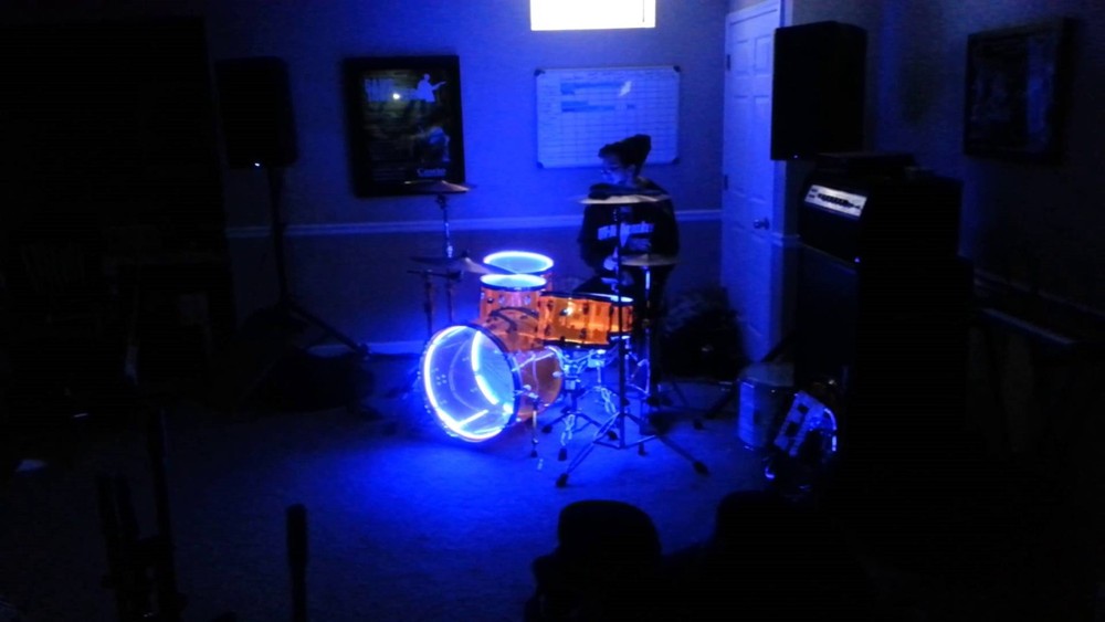 LED Drum Lights - works with ANY drum set clear or solid drums - Lights for drum