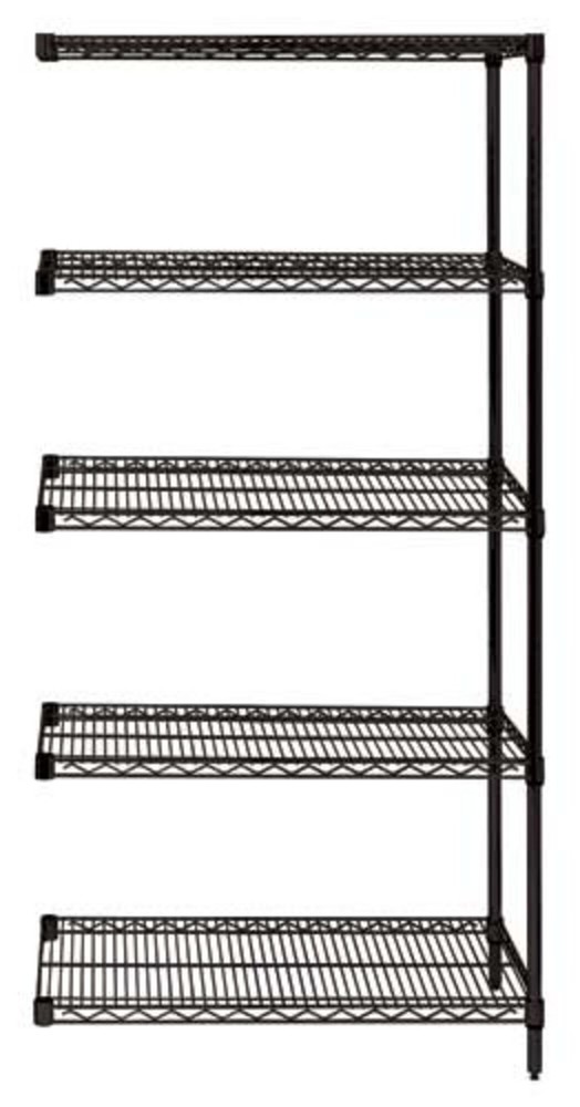 Quantum Storage Systems - AD63-1860BK-5 - WIRE 5 SHELF ADD-ON KIT BLACK 63in