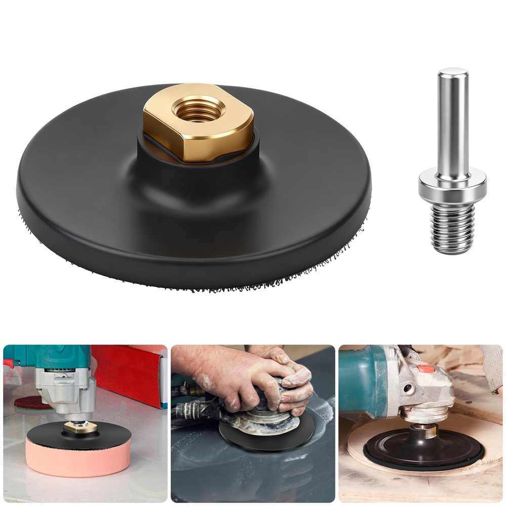 4" Polishing Grinding Discs Hook and Loop Backing Pad for M14 Angle Grinders