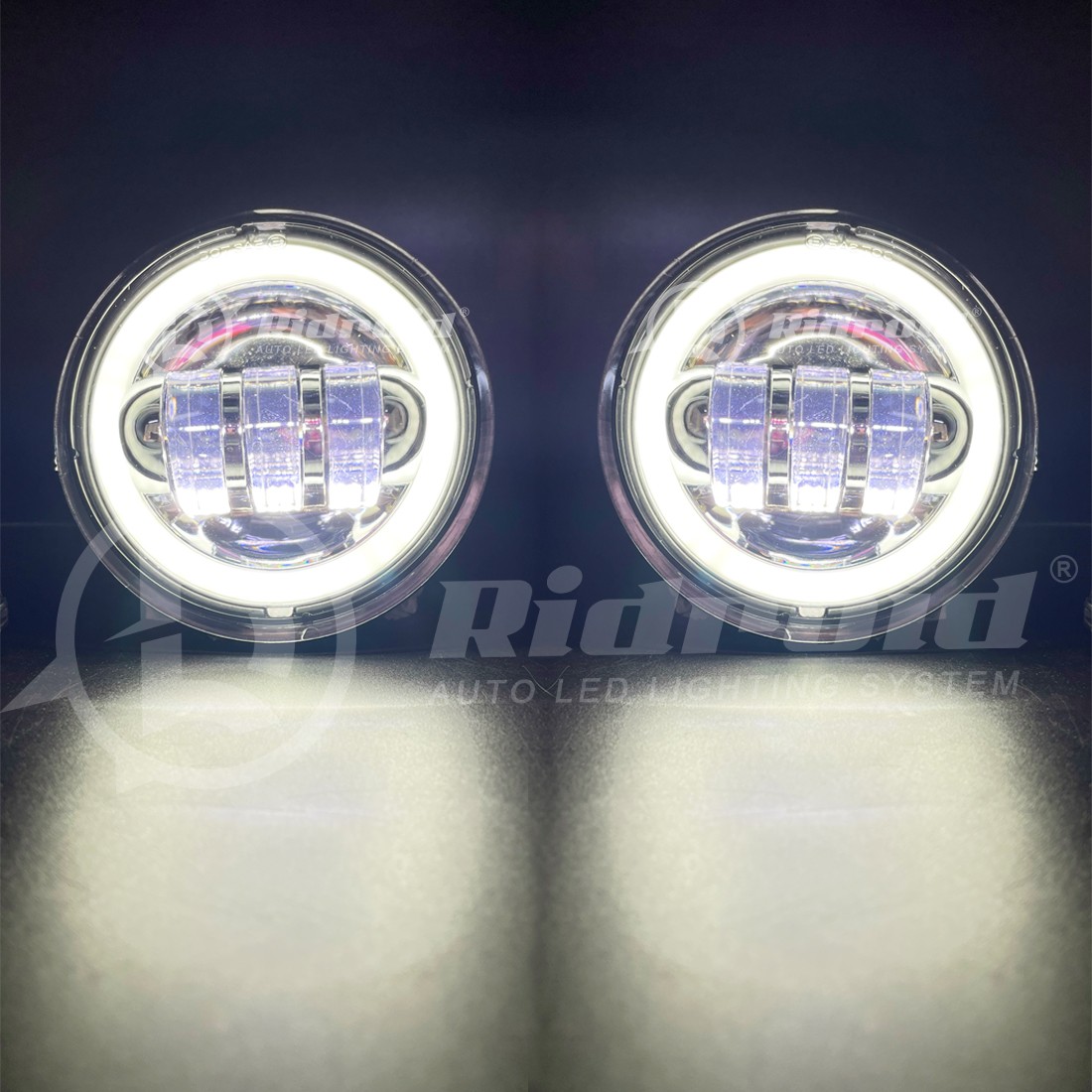 Halo 4.5" Passing Turn Signal Lamp Driving Fog Spot Lights For Harley Motorcycle