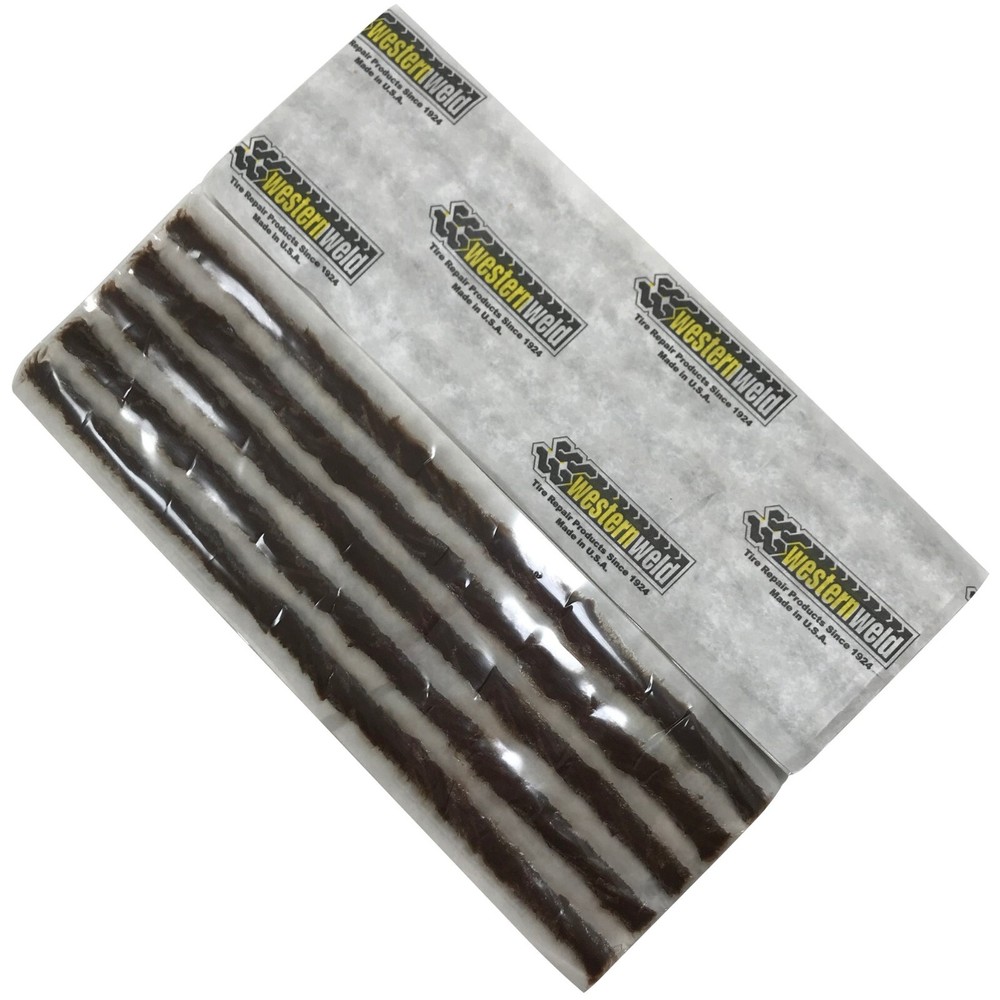 Western Weld 8" Thick Brown Tire Plug Repair Self Vulcanizing String Inserts
