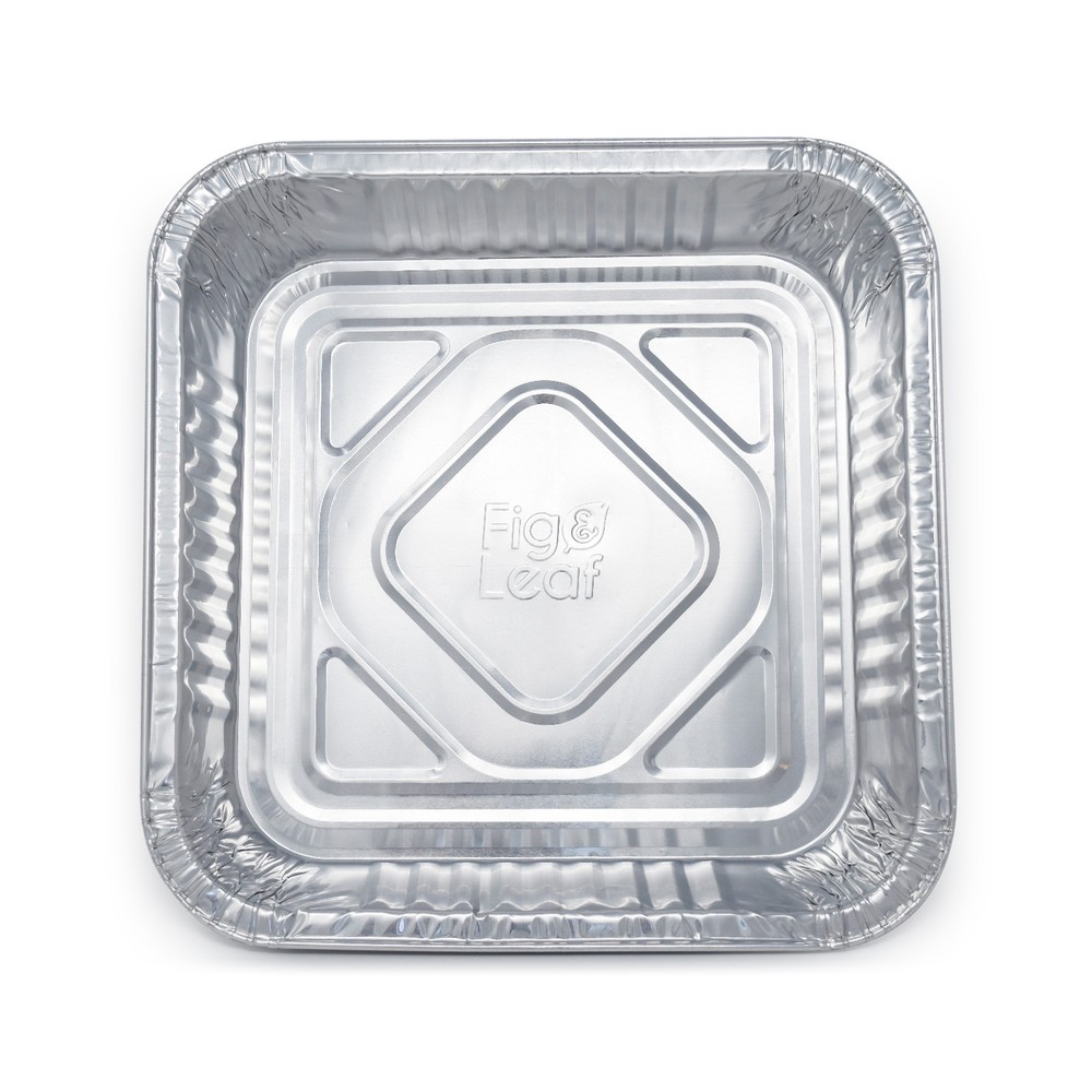 Fig & Leaf (35 Pack) Square Baking Foil Pans with Lids | 8" x 8" with 2" Wall