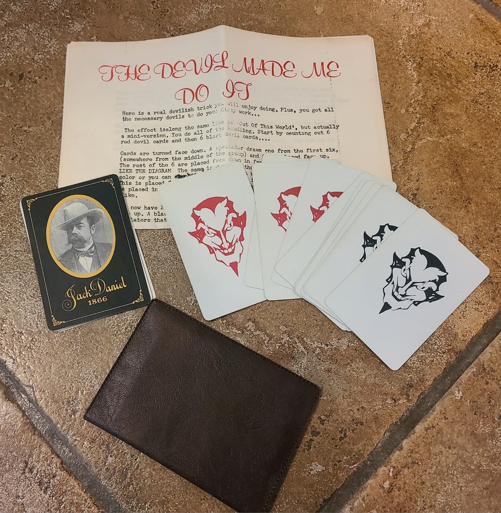Vintage Devil Made Me Do It Packet Card Magic Mentalism Trick