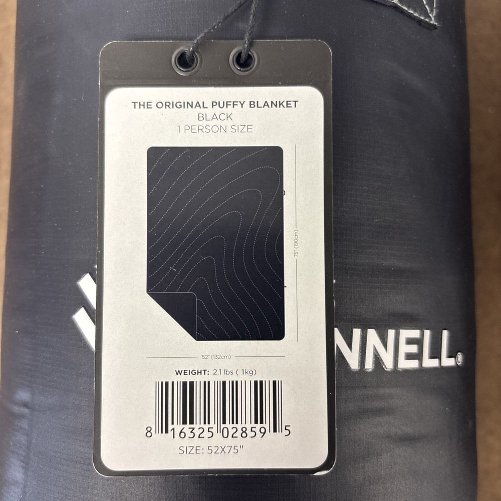 Rumpl The Original Puffy Blanket Black Solid 1 Person 52x75”