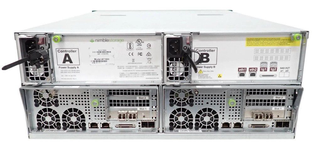 HPE Nimble Storage AF1000 All Flash Array 34.56TB SSD Storage 2x 10G Controller