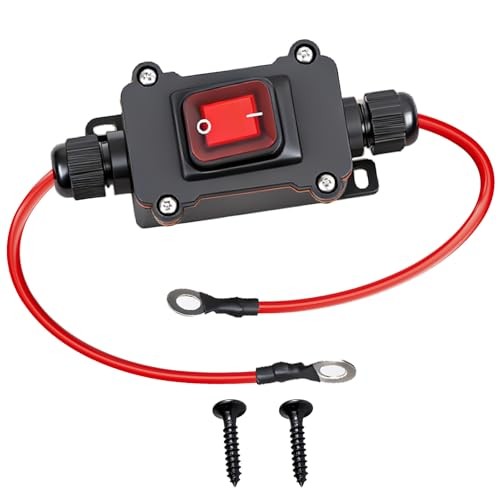 DC 12-24V Inline Switch, DPST Double-Sided Wiring Switch IP67 Waterproof 25A