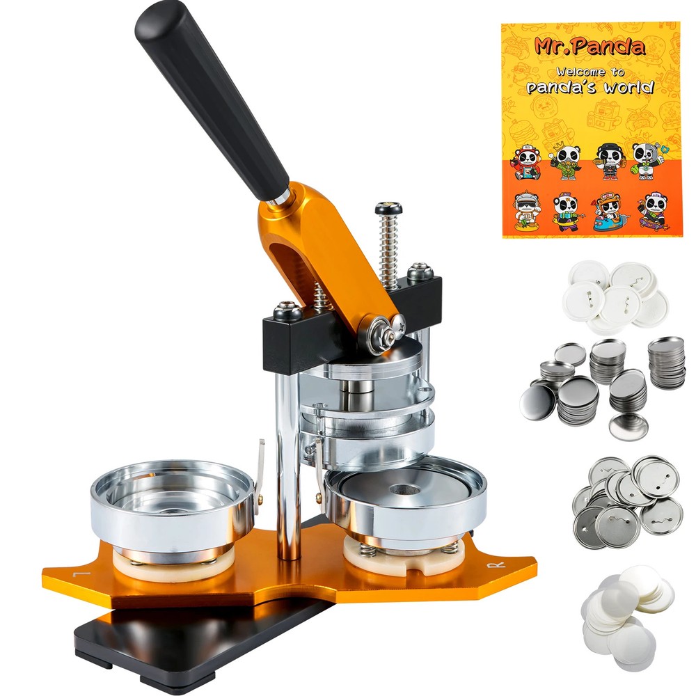75mm Button Maker Machine Badge Punch Press Making Supplies with 100pcs Button