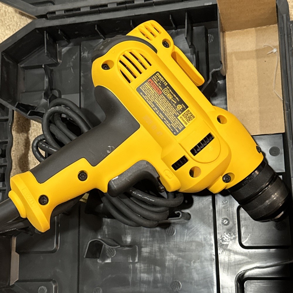 Dewalt Drill, 8.0-amp, 3/8-inch, Variable Speed Trigger, Mid-handle Grip For