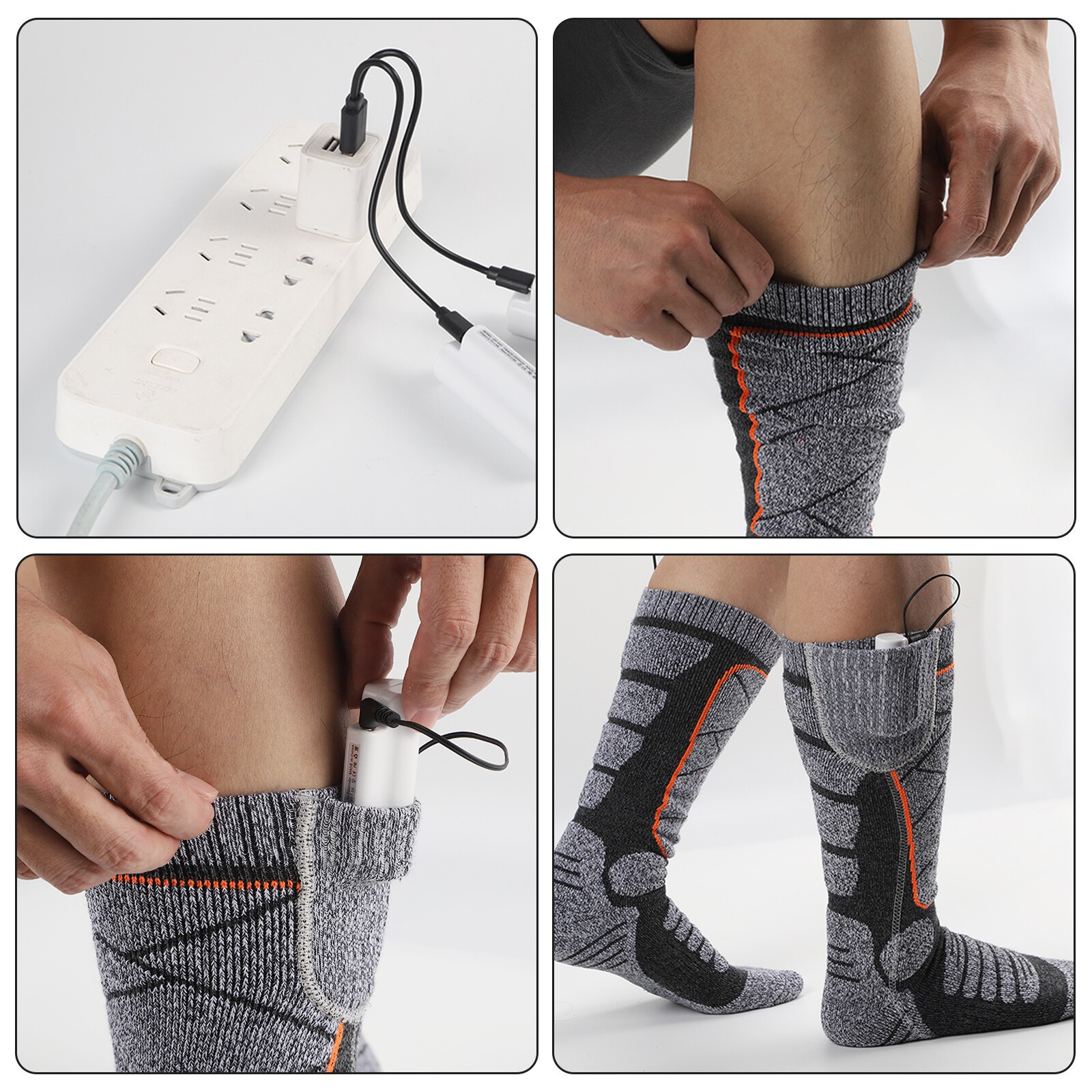 Electric Heated Socks Rechargeable Battery Men Women Winter Foot Warmer