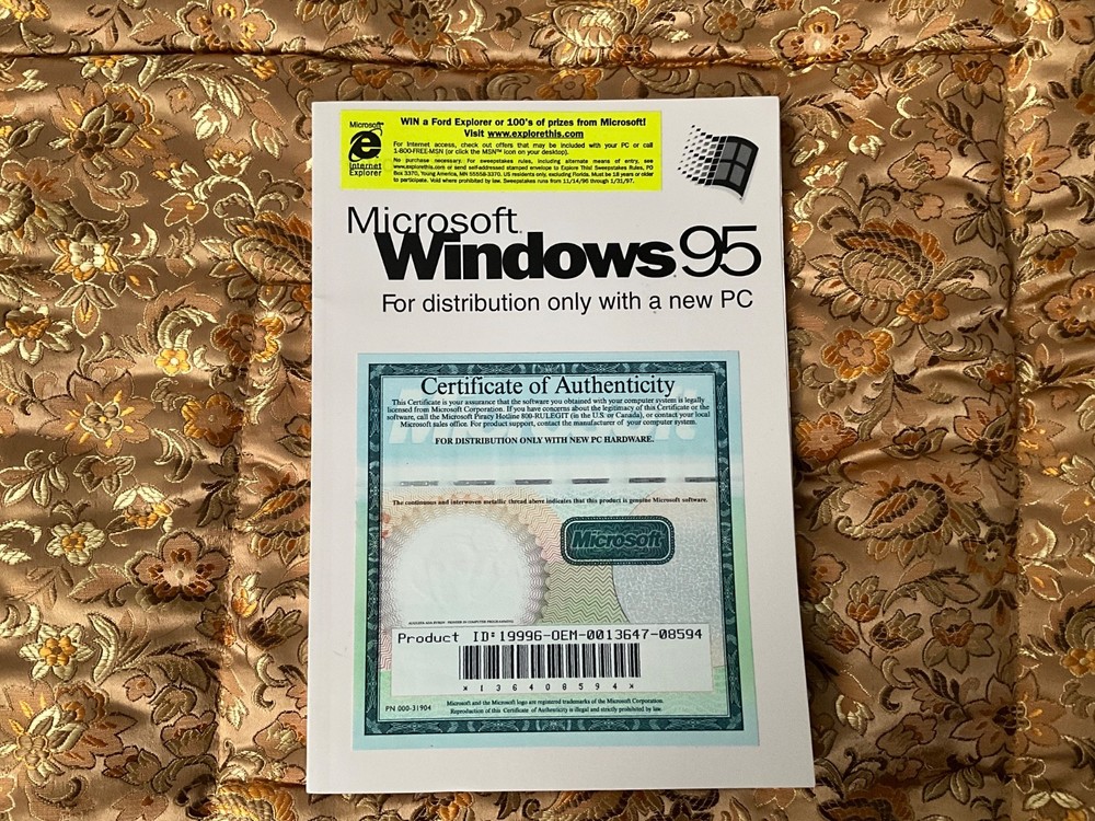 Vintage Packard Bell Software Bundle Windows 95 COA Manuals Boxed + Receipt