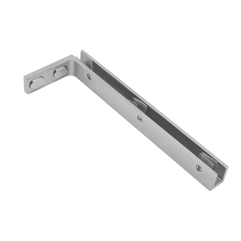 Glass Door L-Shape Stabilizing Bracket Glass Support Bracket Stabilizer Silver~