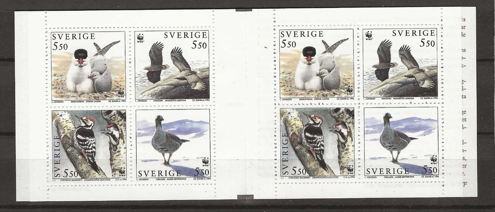 Sweden 1994 birds booklet MNH (n052)