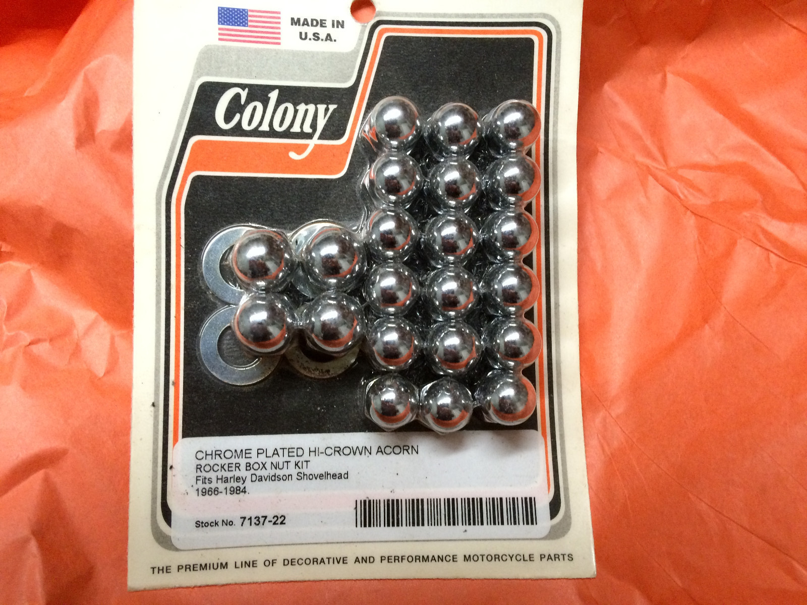 CHROME PLATED HIGH CROWN ROCKER BOX ACORN NUT SHOVELHEAD 66-84