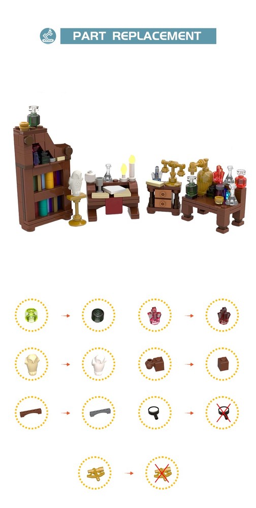 Micro Medieval Magic Lab Model 215pcs Building Bricks Construction Toy