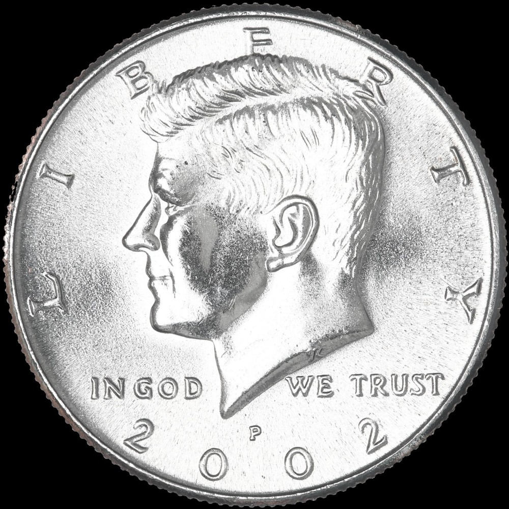 2002 P Kennedy Half Dollar Clad US Coin "Average Circulation"