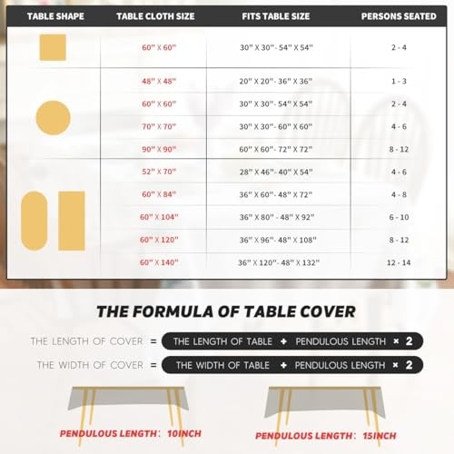 Fall Tablecloth 60×84 Inch Rectangular, 60" x 84" (Rectangular) White