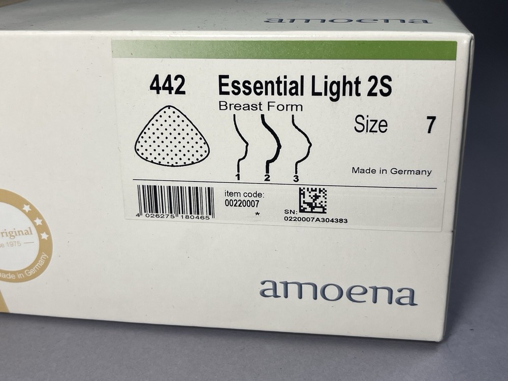 Amoena 442 Essential Light 2S Breast Form Prosthesis Size 7