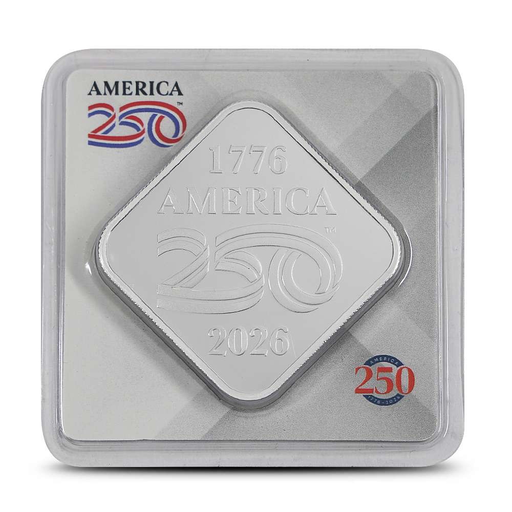 25 Gram Sunshine America250 Buffalo Square Silver Bar (New, In Card)