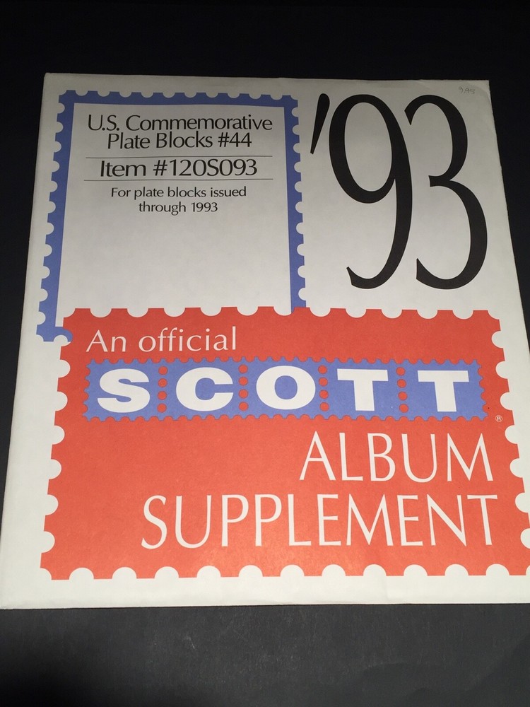 Scott Plate Block Commemorative Album Pages Quad Drilled Supplement #44-1993